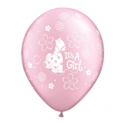 Balon różowy It 's a Girl 1 szt. 30 cm